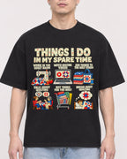 Mockup Boxy Heavyweight Tee Black male close-up 33