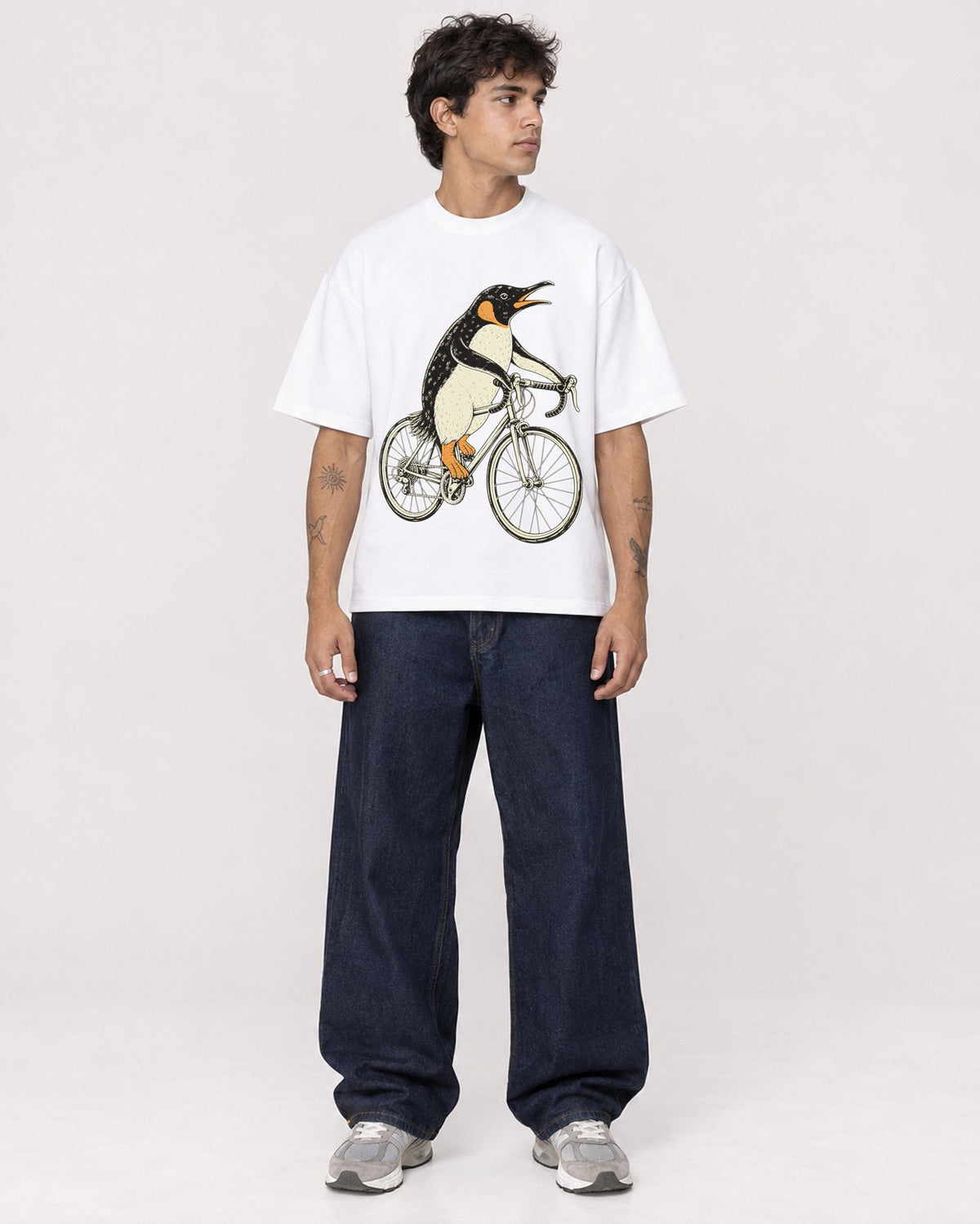 Mockup Boxy Heavyweight Tee White male full-body 06