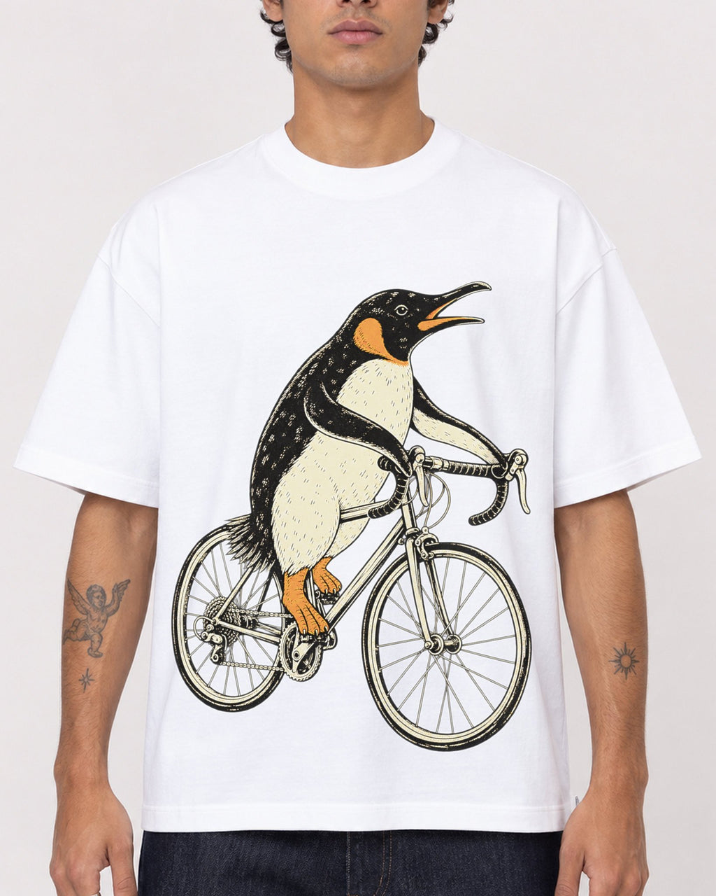 Mockup Boxy Heavyweight Tee White male close-up 06
