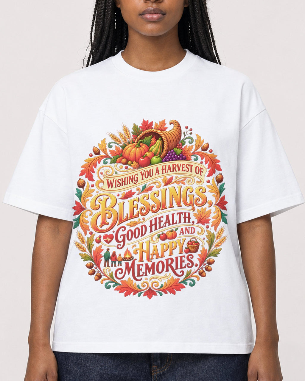 Mockup Boxy Heavyweight Tee White female close-up 04
