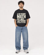 Mockup Boxy Heavyweight Tee Black male full-body 42