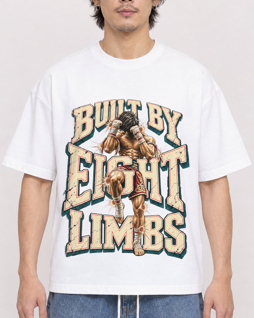 Mockup Boxy Heavyweight Tee White male close-up 03