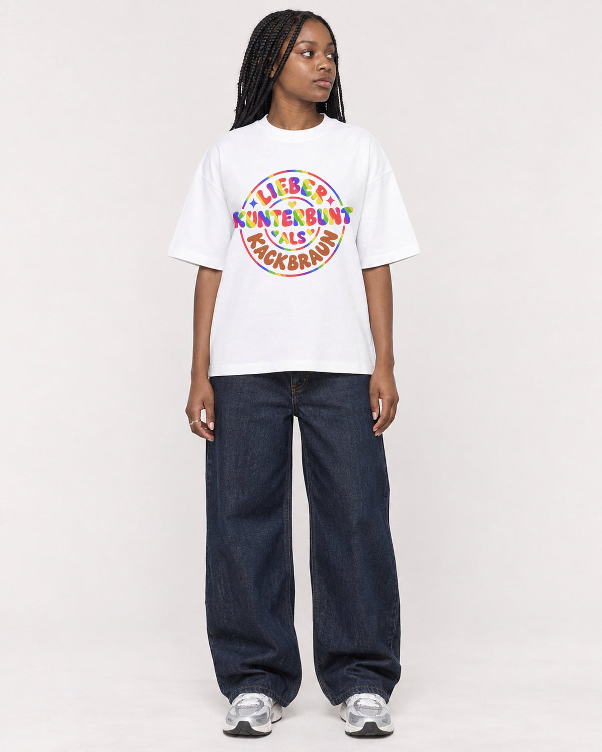 Mockup Boxy Heavyweight Tee White female full-body 04