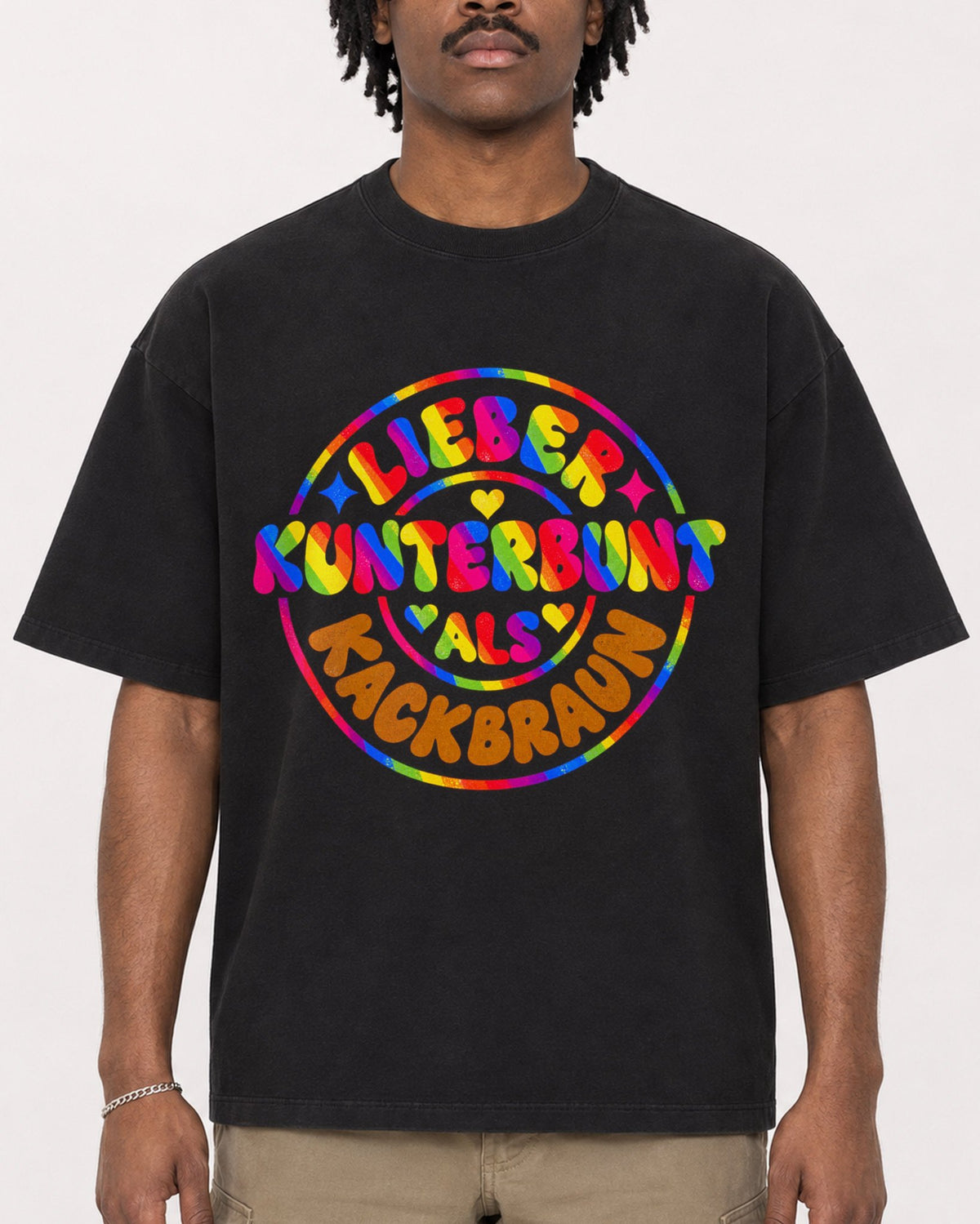 Mockup Boxy Heavyweight Tee Black male close-up 04