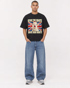 Mockup Boxy Heavyweight Tee Black male full-body 50