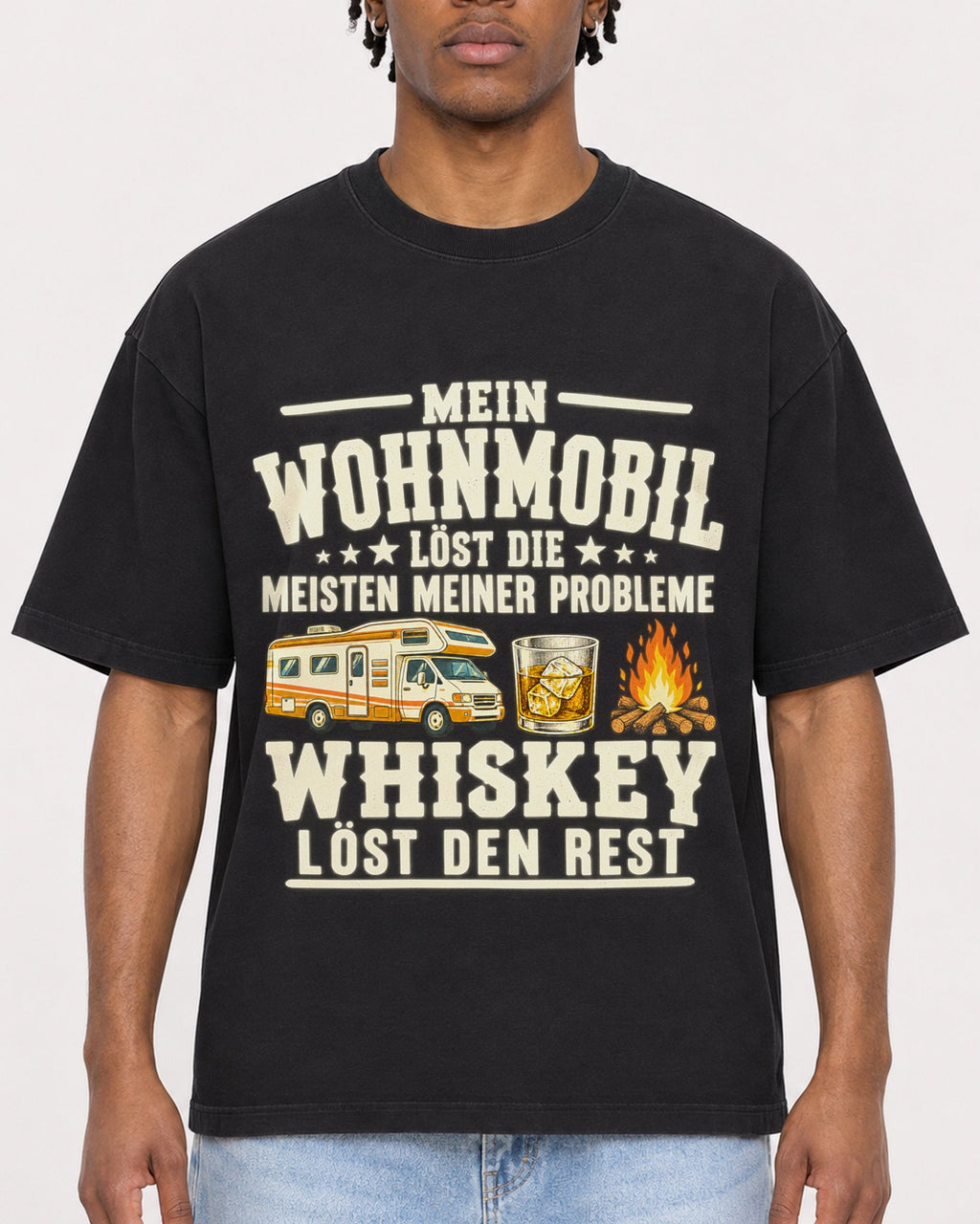 Mockup Boxy Heavyweight Tee Black male close-up 05