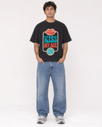 Mockup Boxy Heavyweight Tee Black male full-body 06