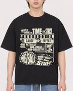 Mockup Boxy Heavyweight Tee Black male close-up 11