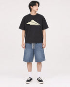 Mockup Boxy Heavyweight Tee Black male full-body 11