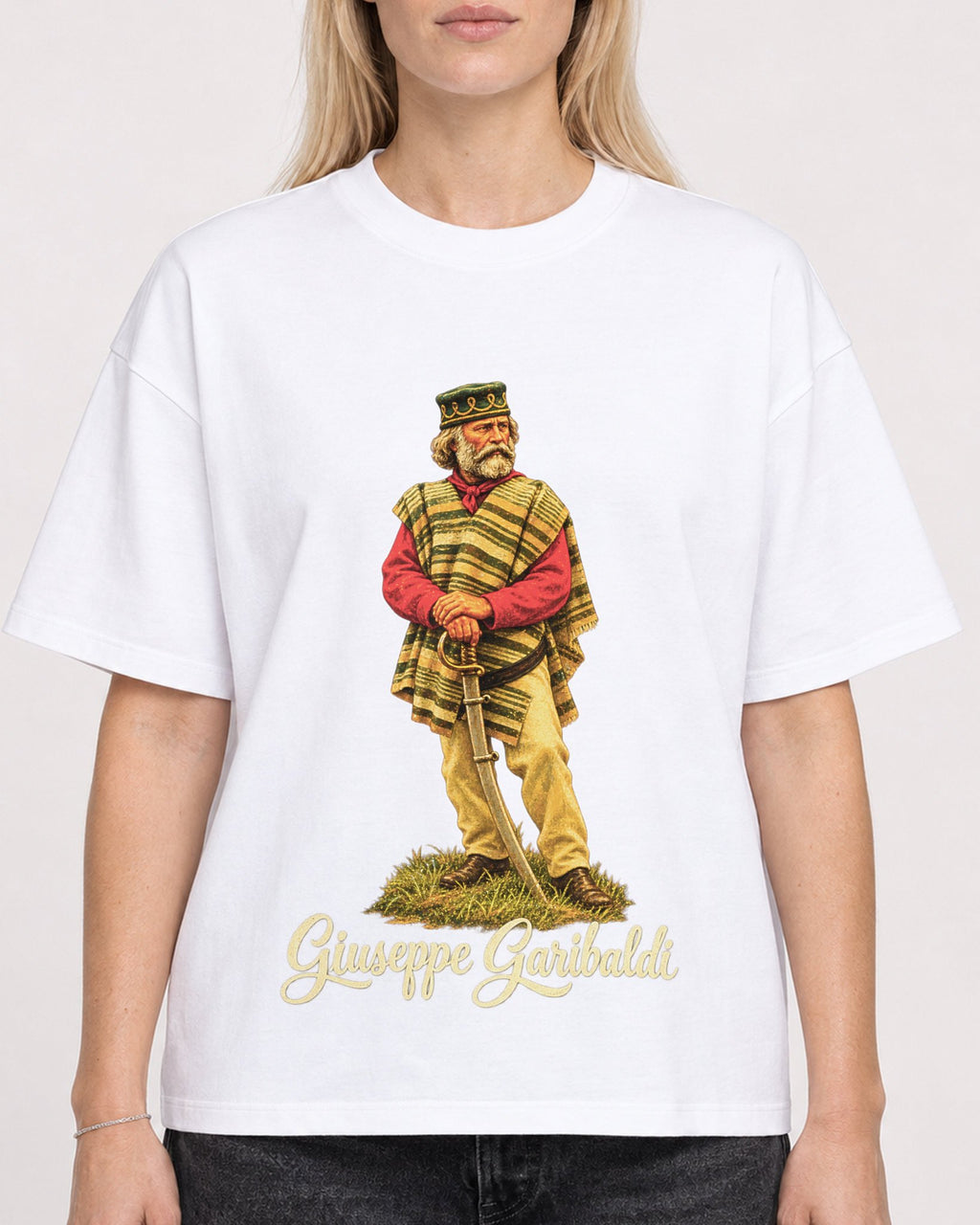 Mockup Boxy Heavyweight Tee White female close-up 08