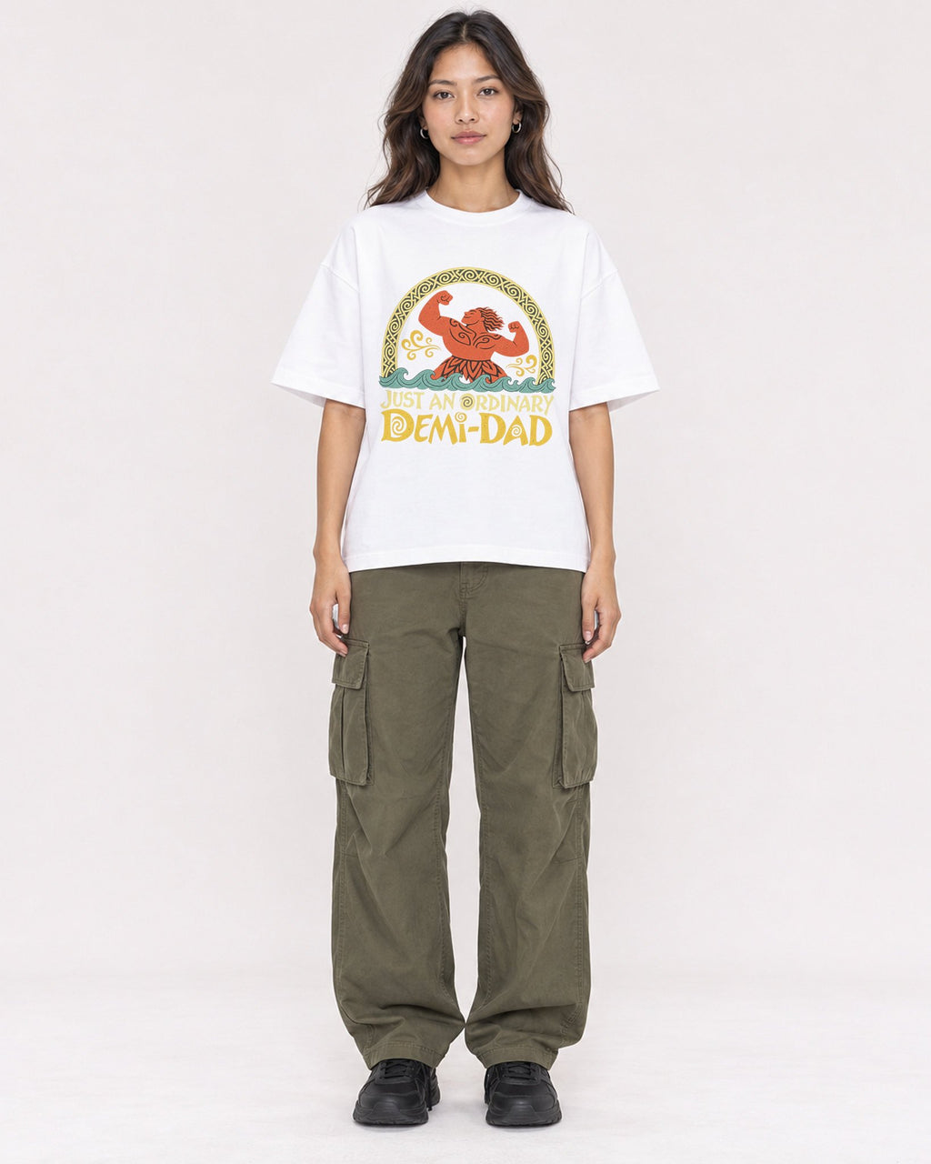 Mockup Boxy Heavyweight Tee White female full-body 02