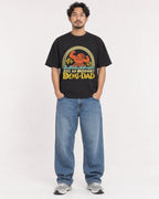 Mockup Boxy Heavyweight Tee Black male full-body 02