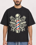 Mockup Boxy Heavyweight Tee Black male close-up 07