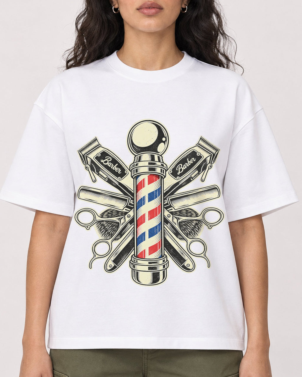 Mockup Boxy Heavyweight Tee White female close-up 07