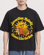 Mockup Boxy Heavyweight Tee Black male close-up 43