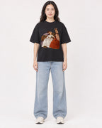 Mockup Boxy Heavyweight Tee Black female full-body 03