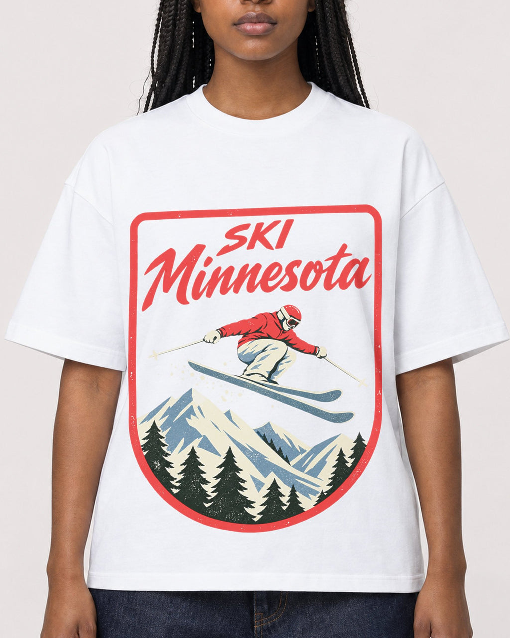 Mockup Boxy Heavyweight Tee White female close-up 04