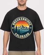 Mockup Boxy Heavyweight Tee Black male close-up 08