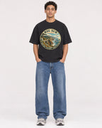 Mockup Boxy Heavyweight Tee Black male full-body 10