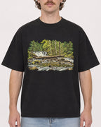 Mockup Boxy Heavyweight Tee Black male close-up 09