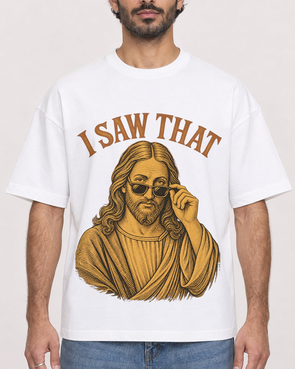 Mockup Boxy Heavyweight Tee White male close-up 47