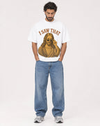 Mockup Boxy Heavyweight Tee White male full-body 47