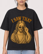 Mockup Boxy Heavyweight Tee Black female close-up 47
