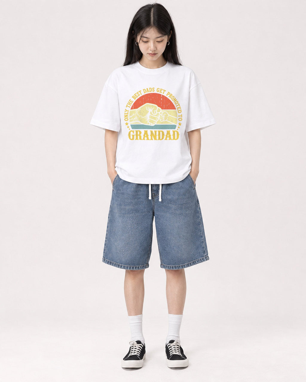 Mockup Boxy Heavyweight Tee White female full-body 01