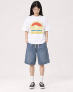 Mockup Boxy Heavyweight Tee White female full-body 01