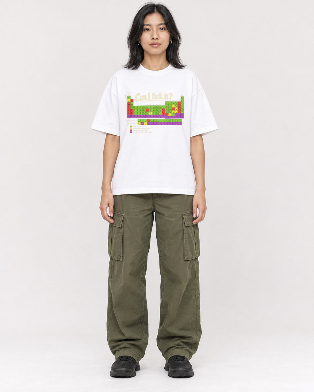 Mockup Boxy Heavyweight Tee White female full-body 22