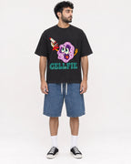 Mockup Boxy Heavyweight Tee Black male full-body 07