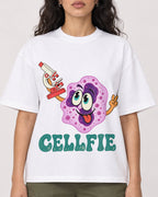 Mockup Boxy Heavyweight Tee White female close-up 07