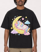 Mockup Boxy Heavyweight Tee Black male close-up 04