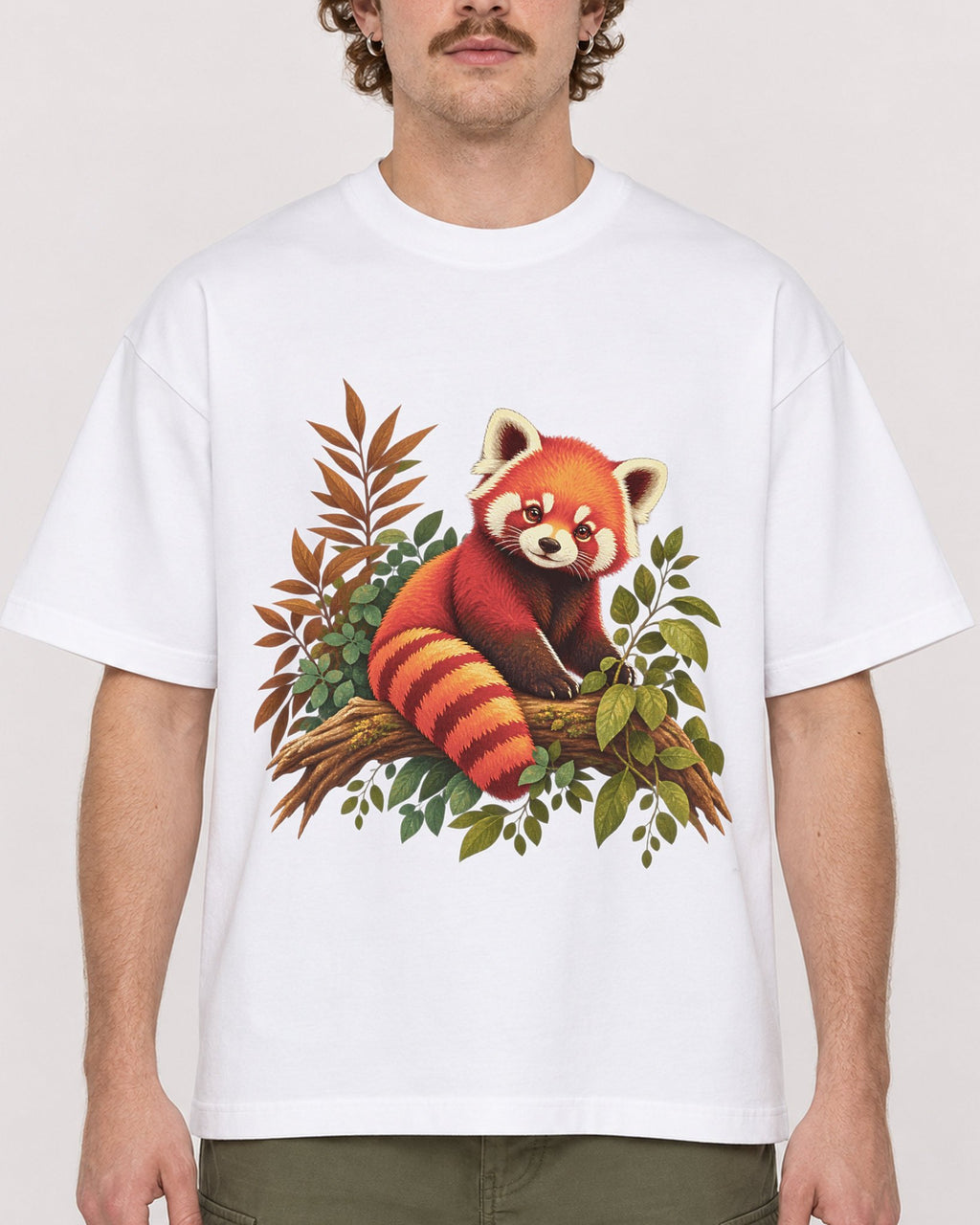 Mockup Boxy Heavyweight Tee White male close-up 09