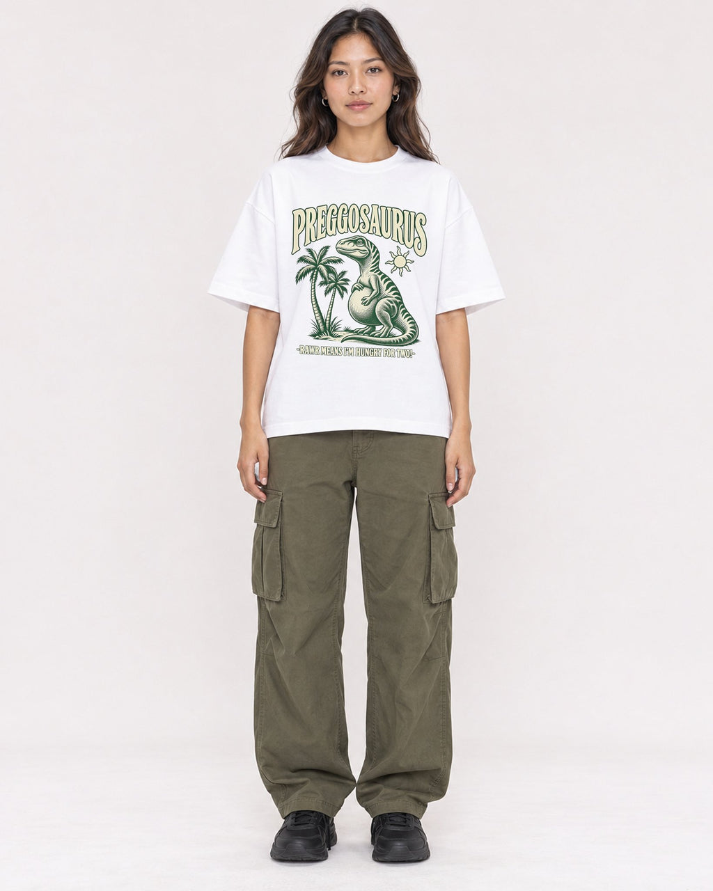 Mockup Boxy Heavyweight Tee White female full-body 02