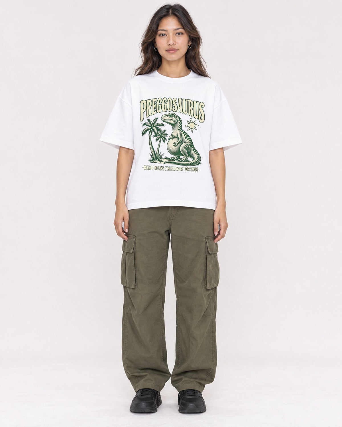 Mockup Boxy Heavyweight Tee White female full-body 02