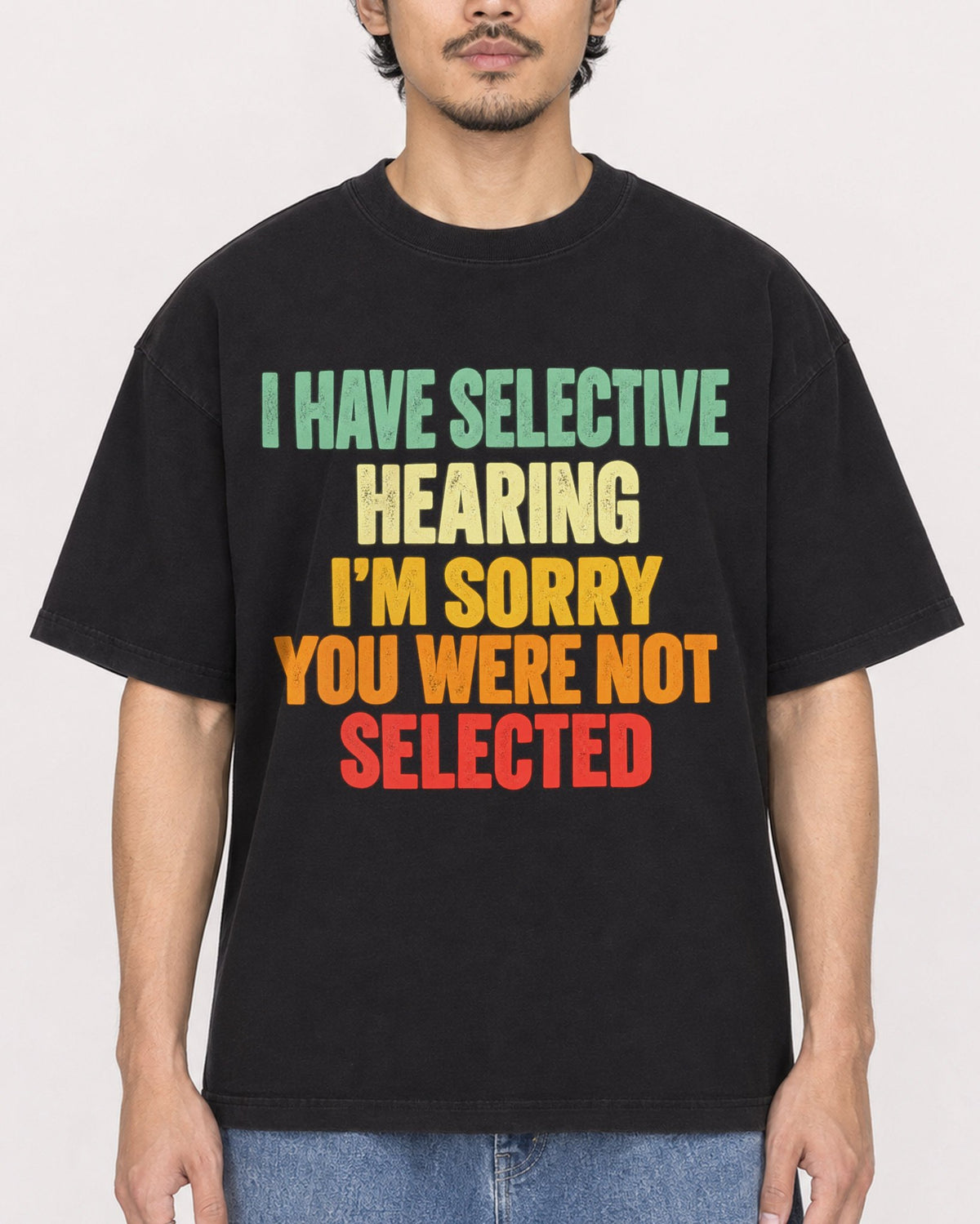 Mockup Boxy Heavyweight Tee Black male close-up 02