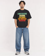 Mockup Boxy Heavyweight Tee Black male full-body 02