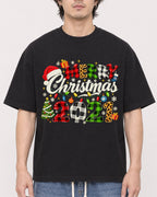 Mockup Boxy Heavyweight Tee Black male close-up 03