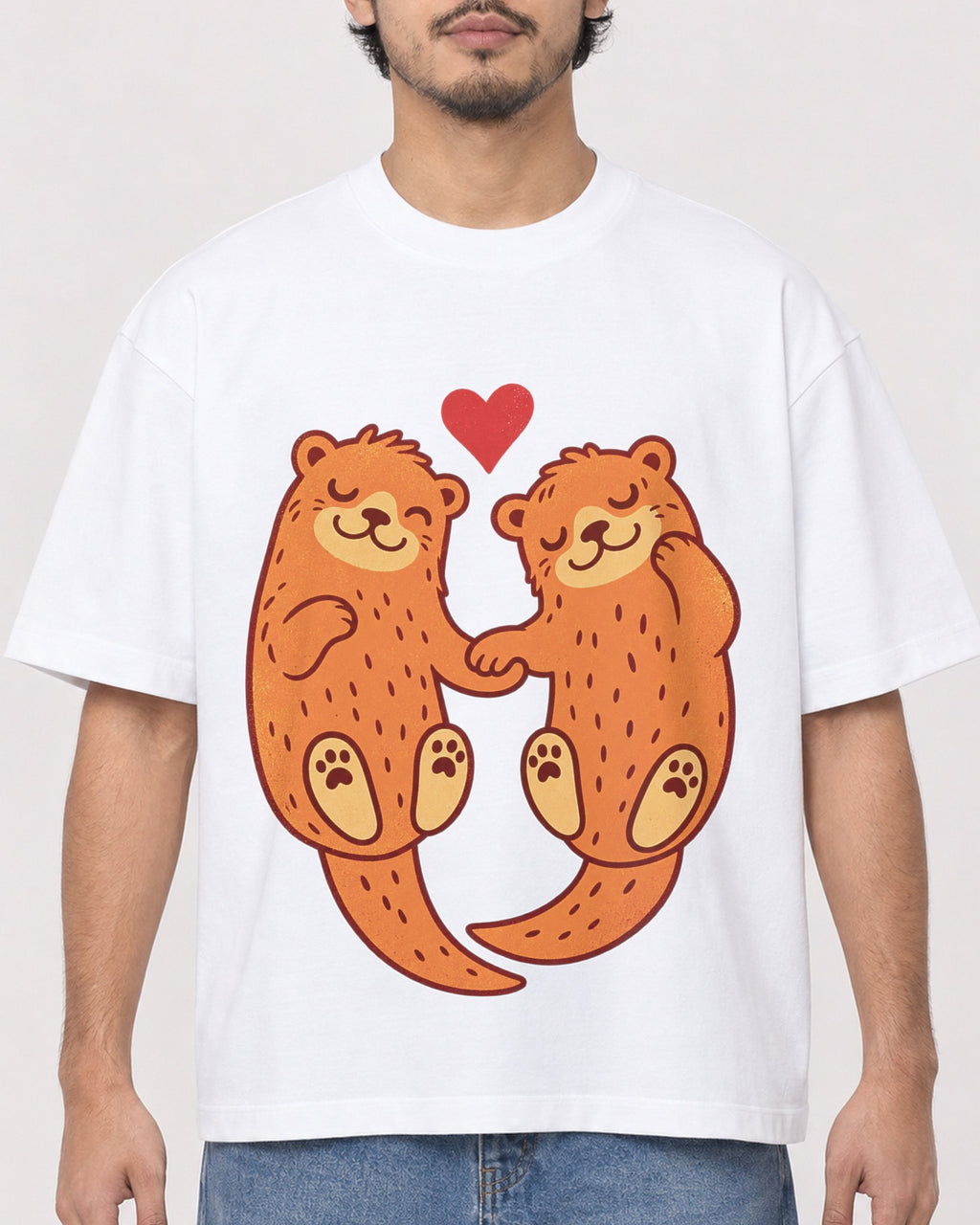 Mockup Boxy Heavyweight Tee White male close-up 02