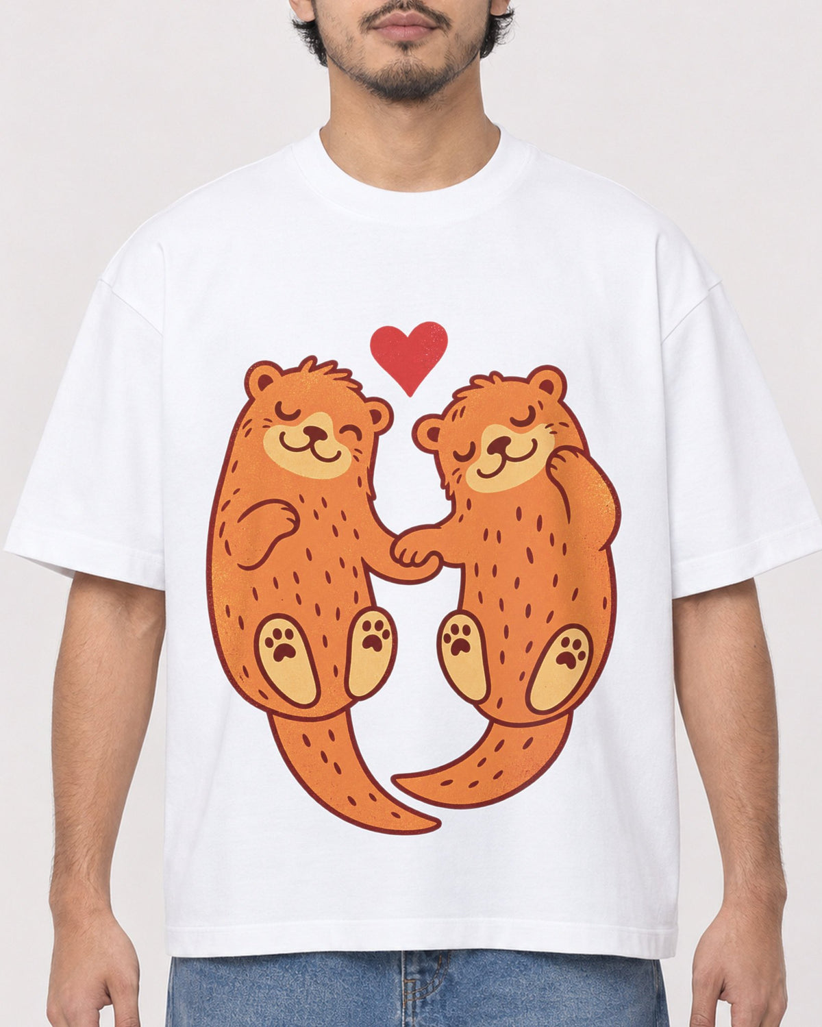 Mockup Boxy Heavyweight Tee White male close-up 02