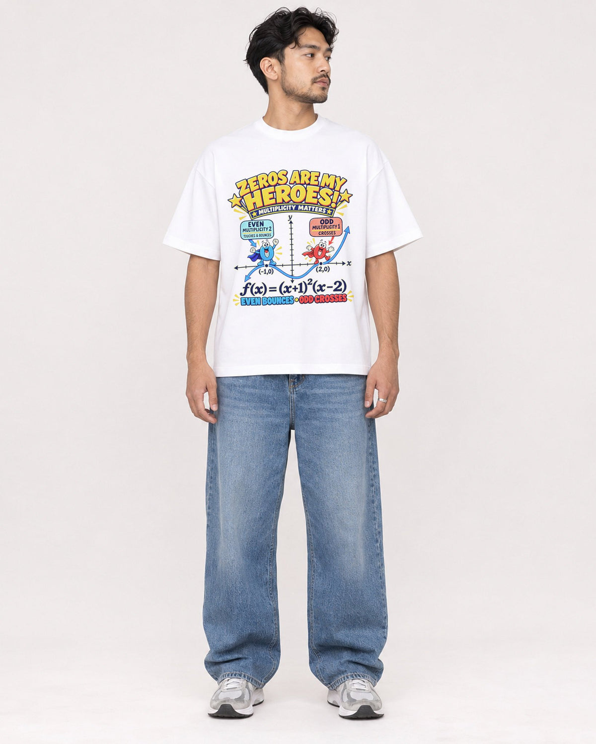 Mockup Boxy Heavyweight Tee White male full-body 02