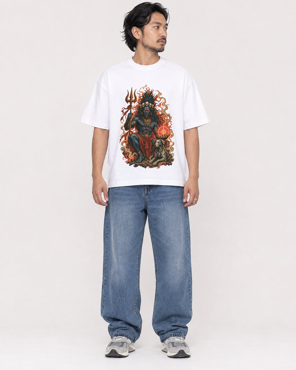 Mockup Boxy Heavyweight Tee White male full-body 22