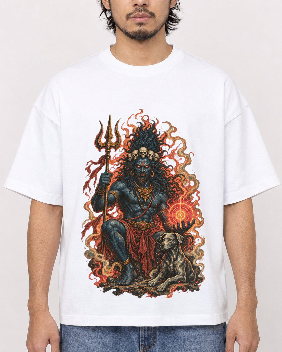 Mockup Boxy Heavyweight Tee White male close-up 22