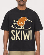 Mockup Boxy Heavyweight Tee Black male close-up 44