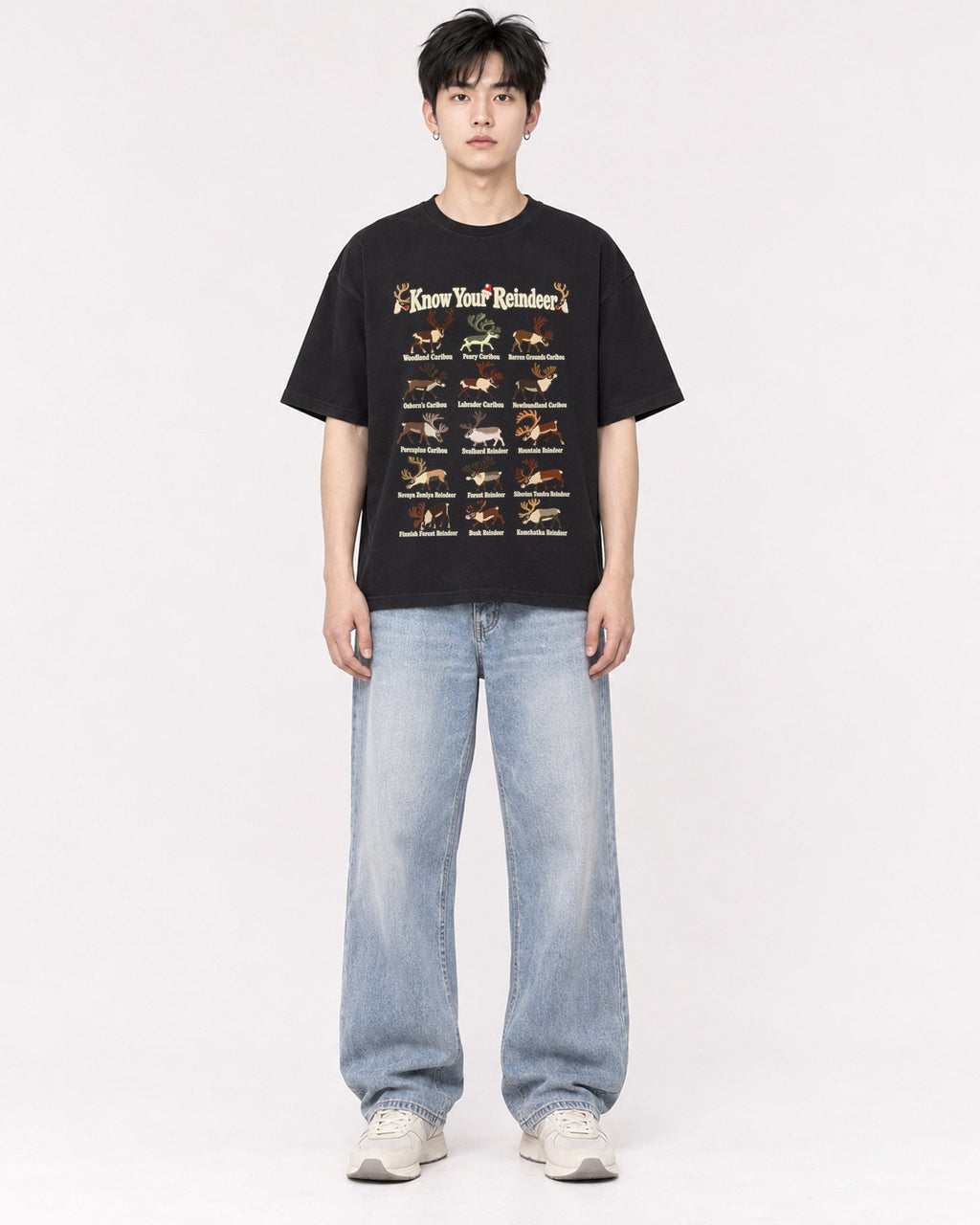 Mockup Boxy Heavyweight Tee Black male full-body 01