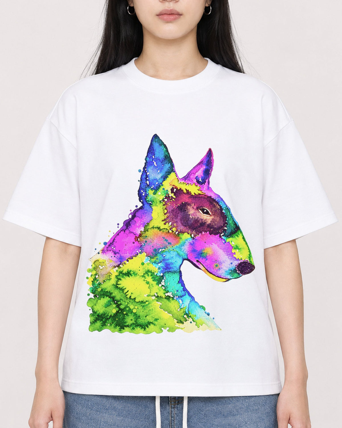 Mockup Boxy Heavyweight Tee White female close-up 01