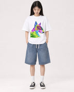 Mockup Boxy Heavyweight Tee White female full-body 01
