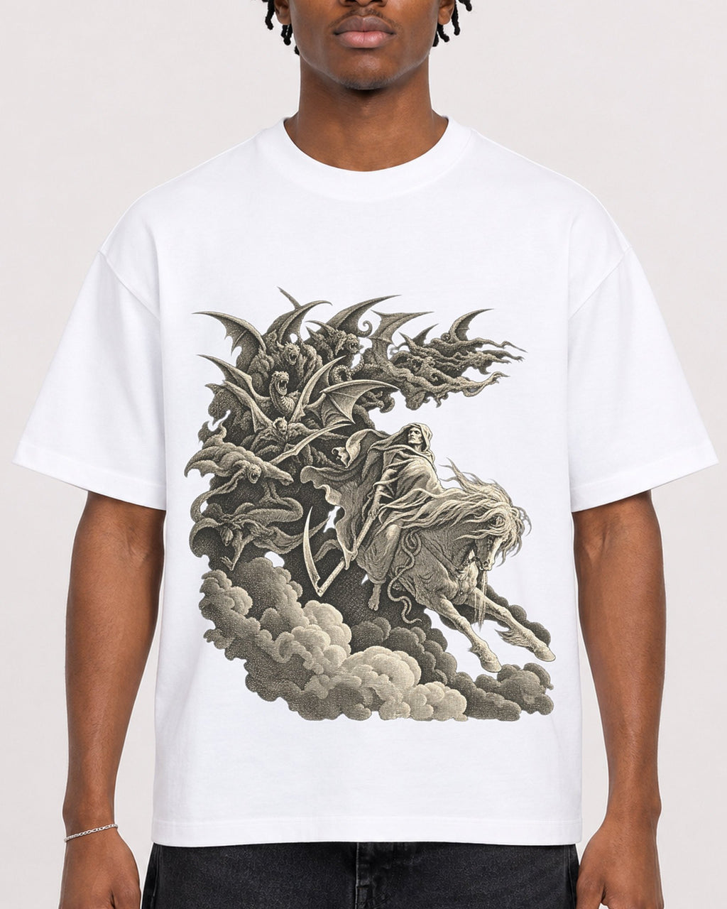 Mockup Boxy Heavyweight Tee White male close-up 05