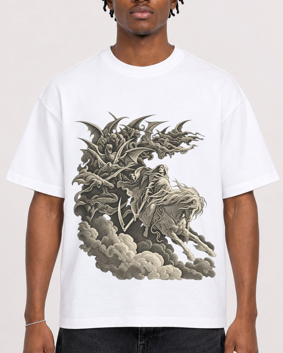 Mockup Boxy Heavyweight Tee White male close-up 05